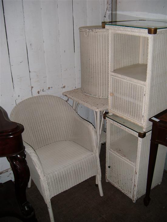 Lloyd Loom chair & 4 other Lloyd Loom items